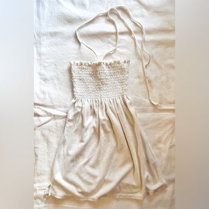 VINTAGE JUICY COUTURE SMOCKED TERRY - HALTER NECK TIE MINI DRESS (SIZE PETITE)